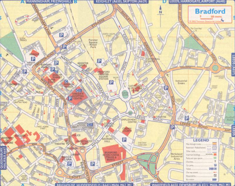 Bradford city center map