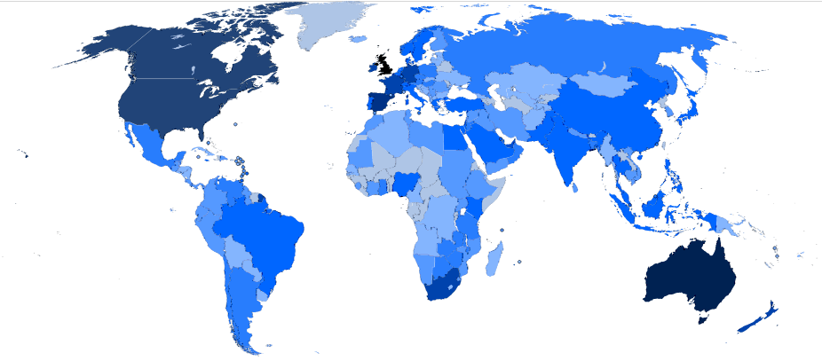 british citizens living overseas by country 2006 map