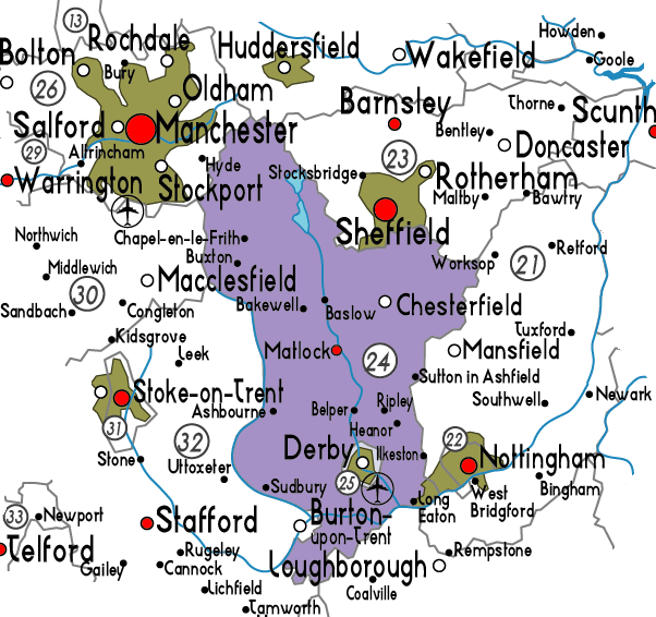 provinces map of Derby