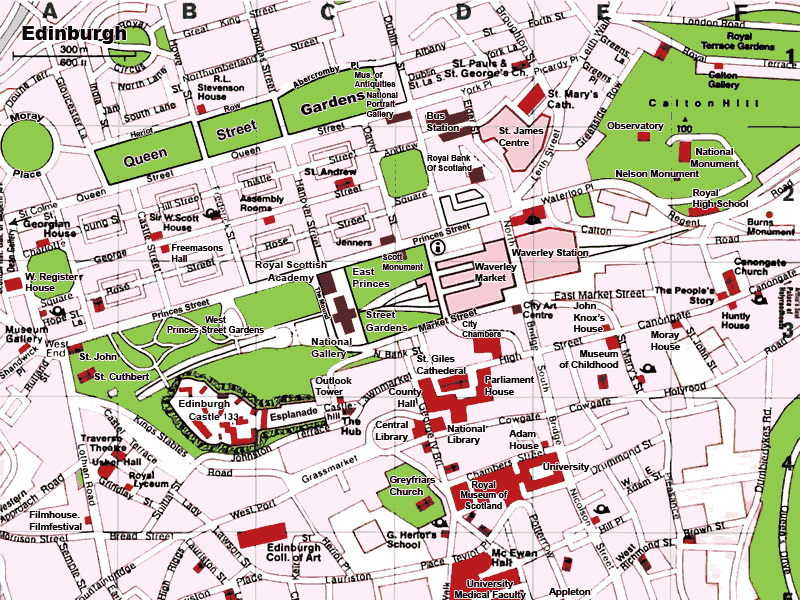 Edinburgh City Centre map
