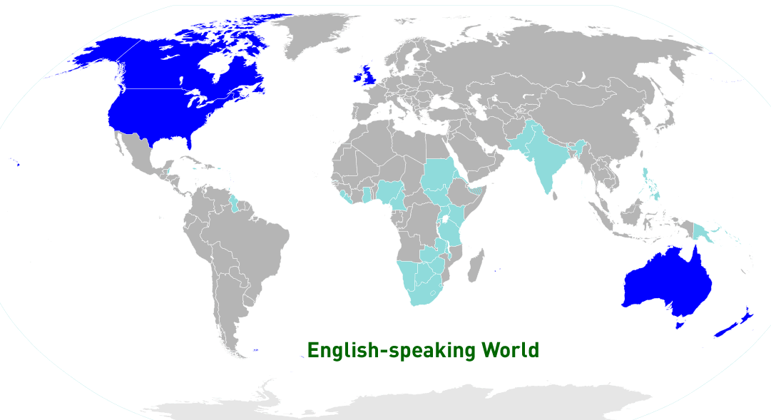 english speaking world map