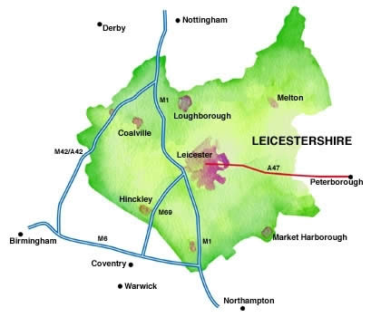 leicestershire regions map