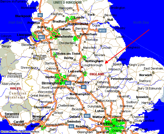 Loughborough area map
