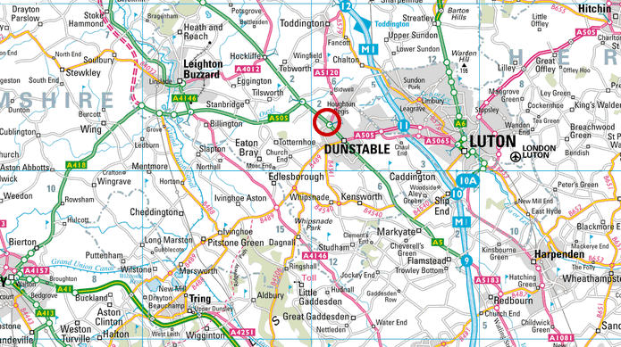 area map Luton