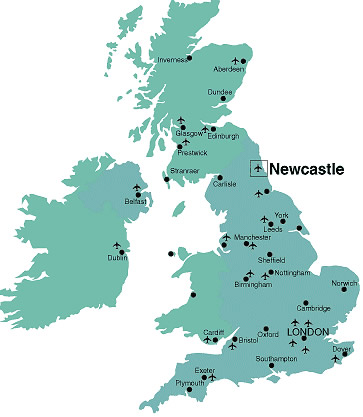united kingdom Newcastle map