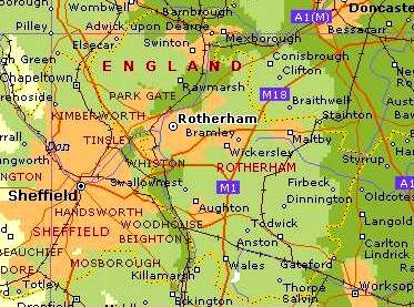 Rotherham sheffield map