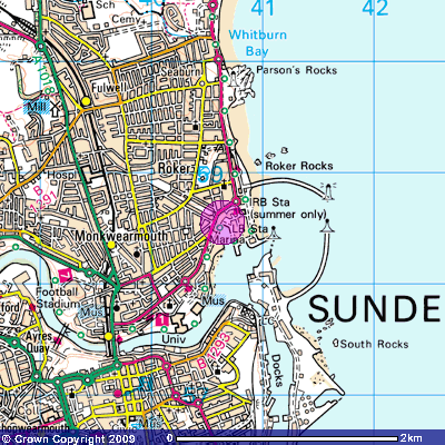 area map of Sunderland