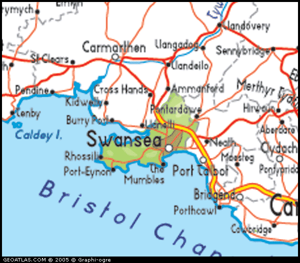 map of swansea