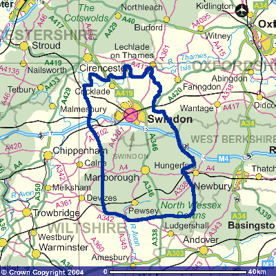 Swindon city map