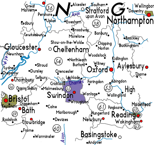 area map of Swindon