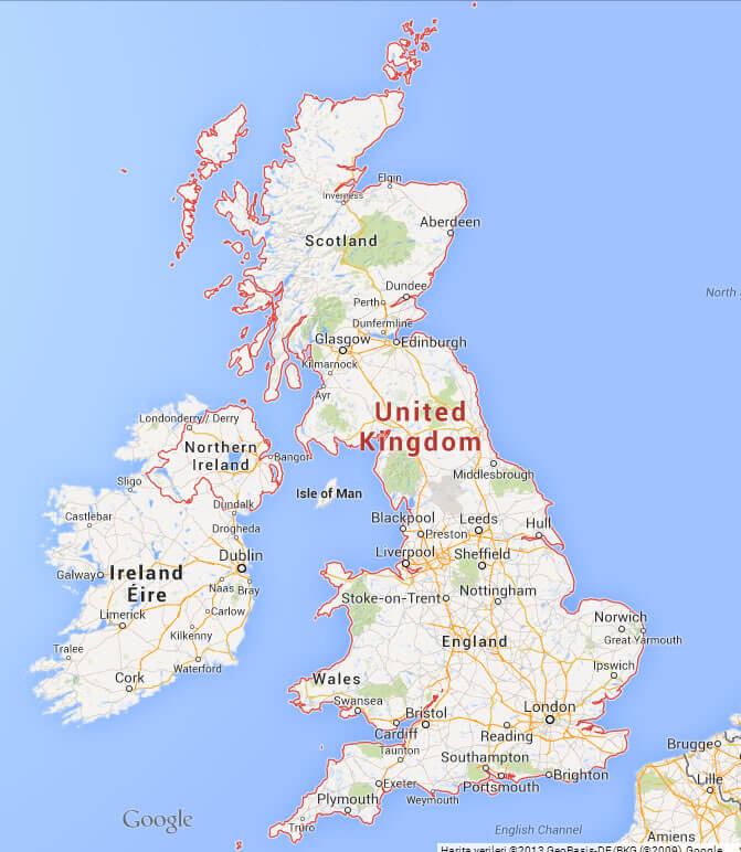 United Kingdom Google Map