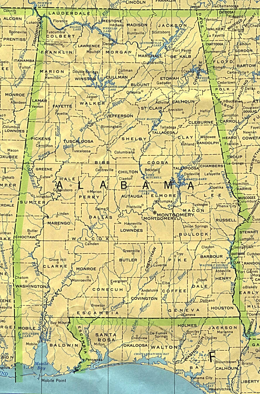 Alabama Historical Map