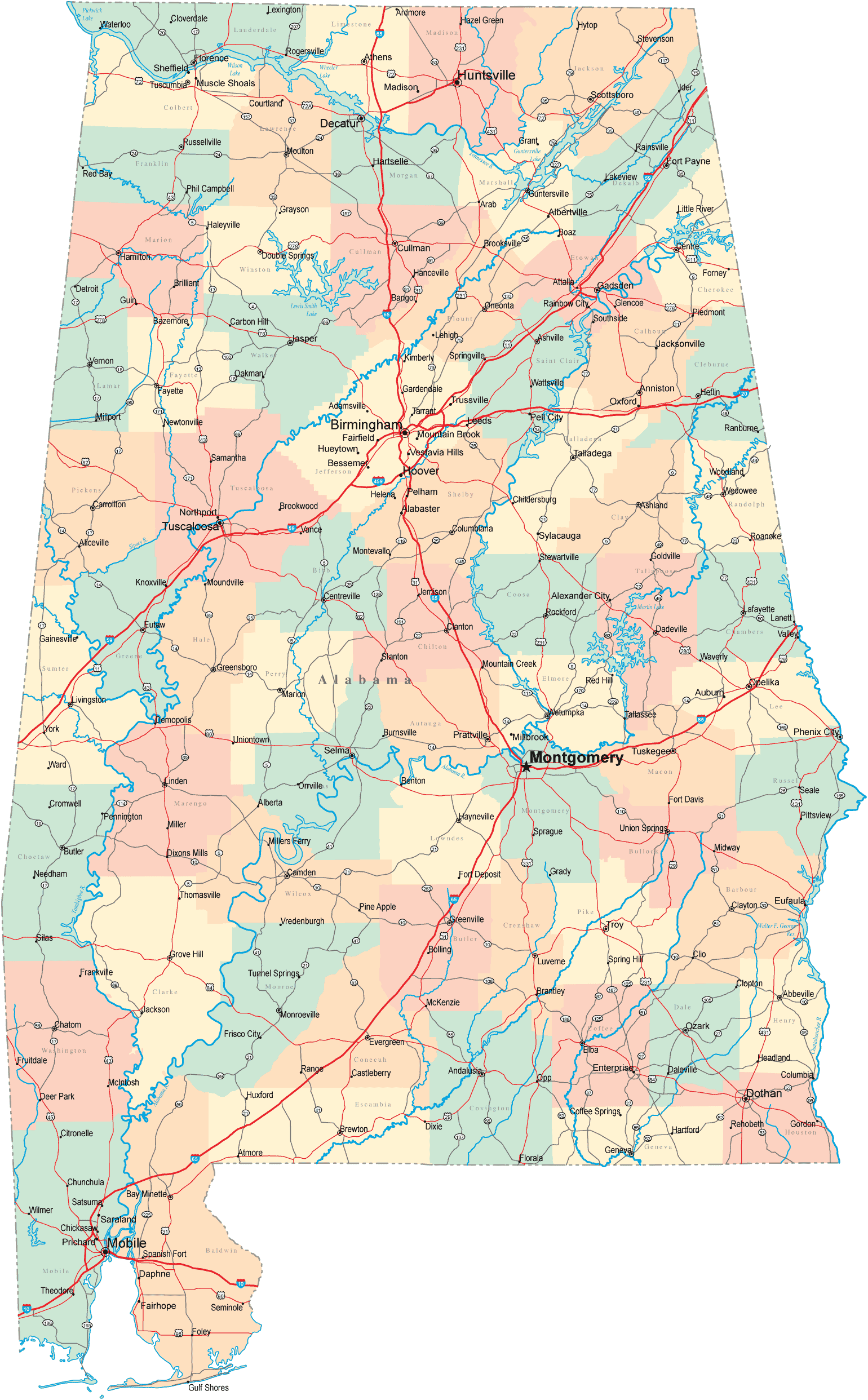 alabama political map