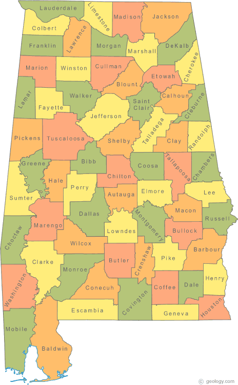 Map of the Alabama - Alabama Map