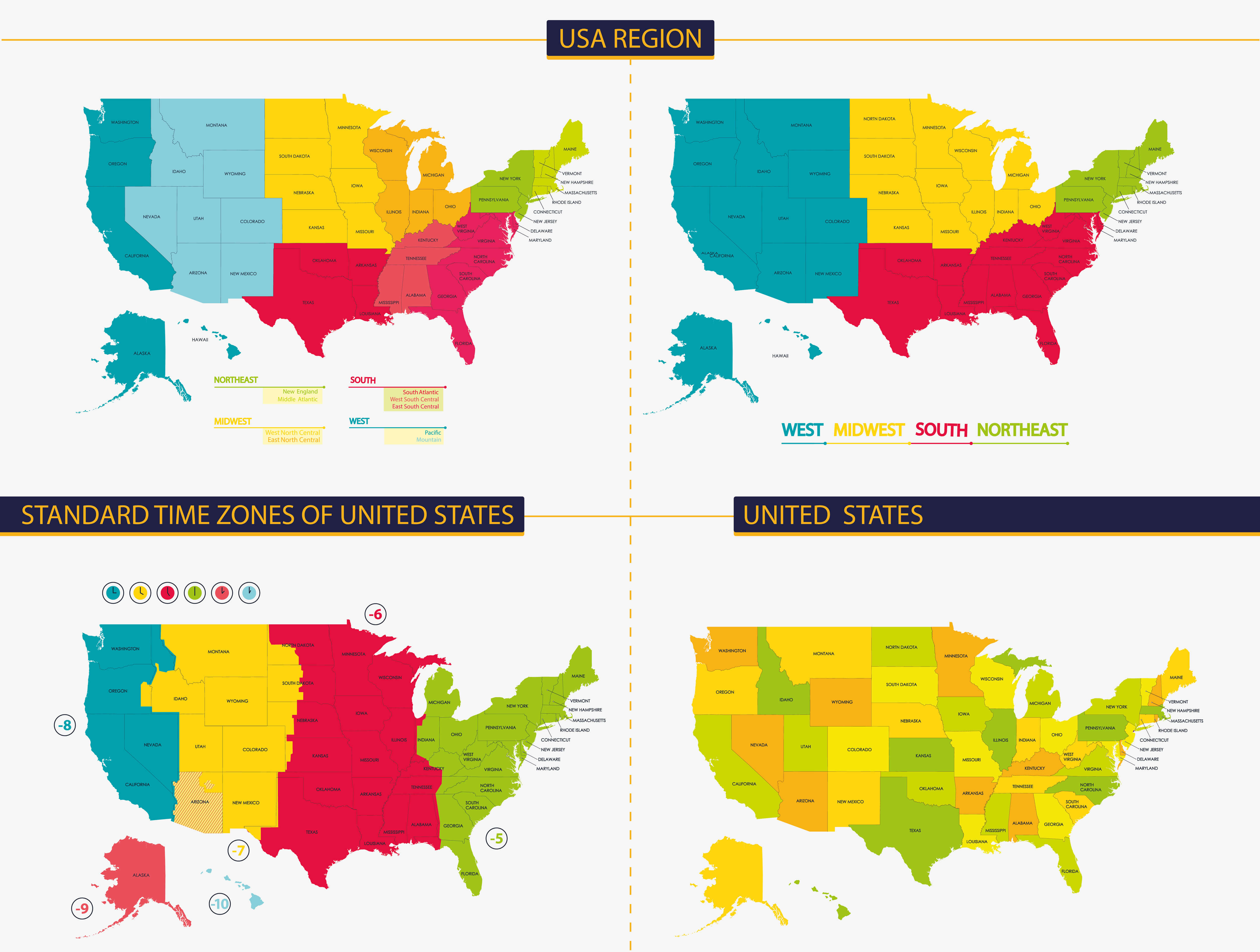 USA Time Zone Map