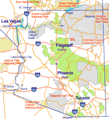 arizona map cities