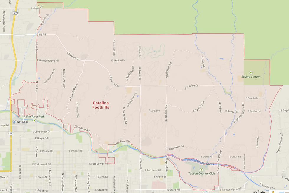 Catalina Foothills Arizona Map