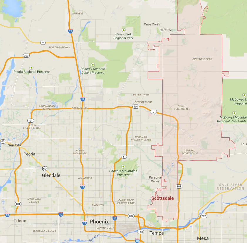 map of scottsdale az Scottsdale Arizona Map