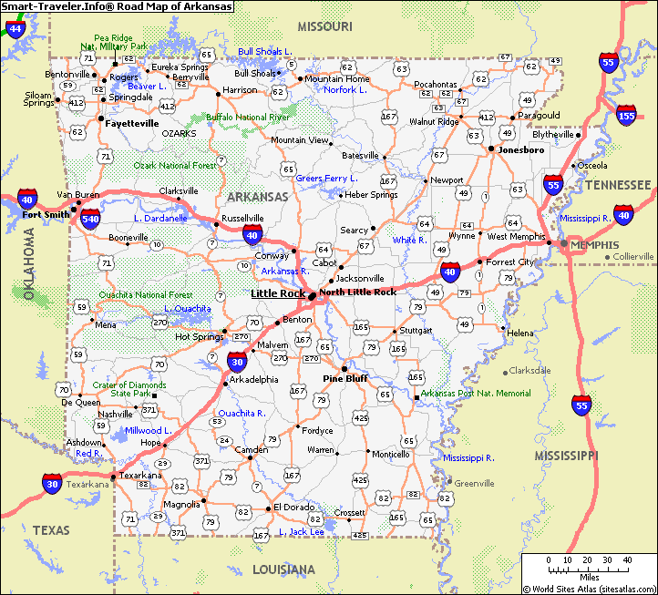 Arkansas Road Map