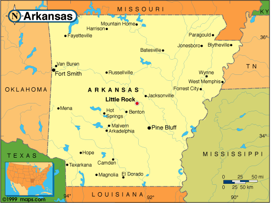 Perryville Arkansas Map, United States