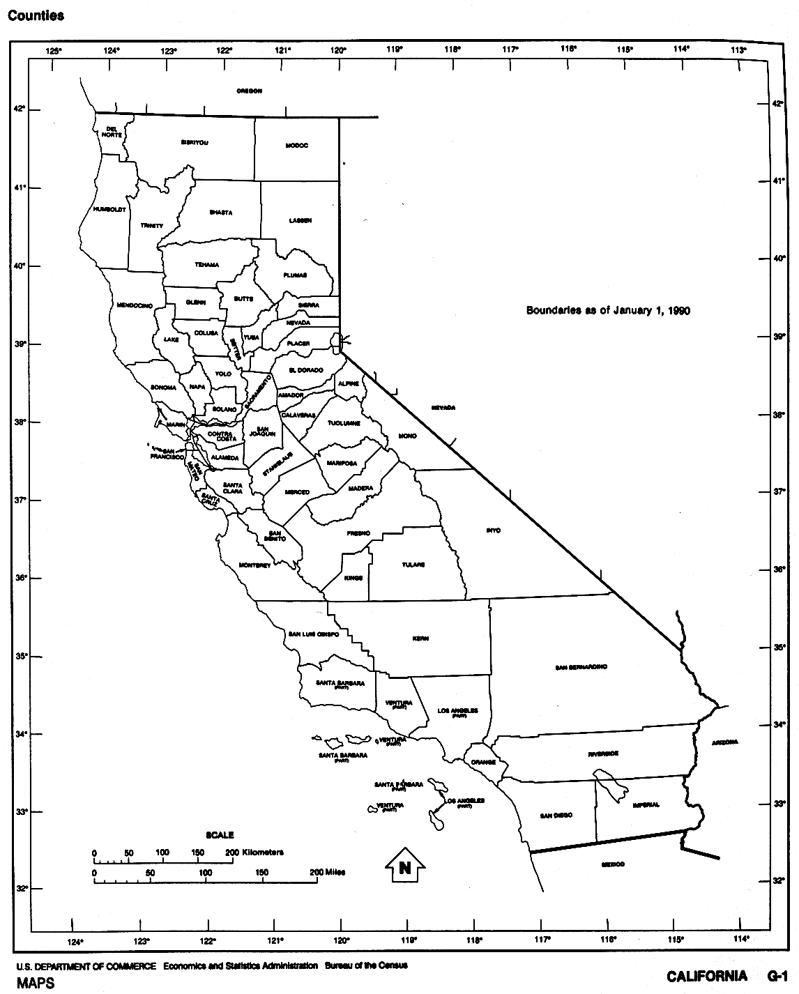 California Map 1990