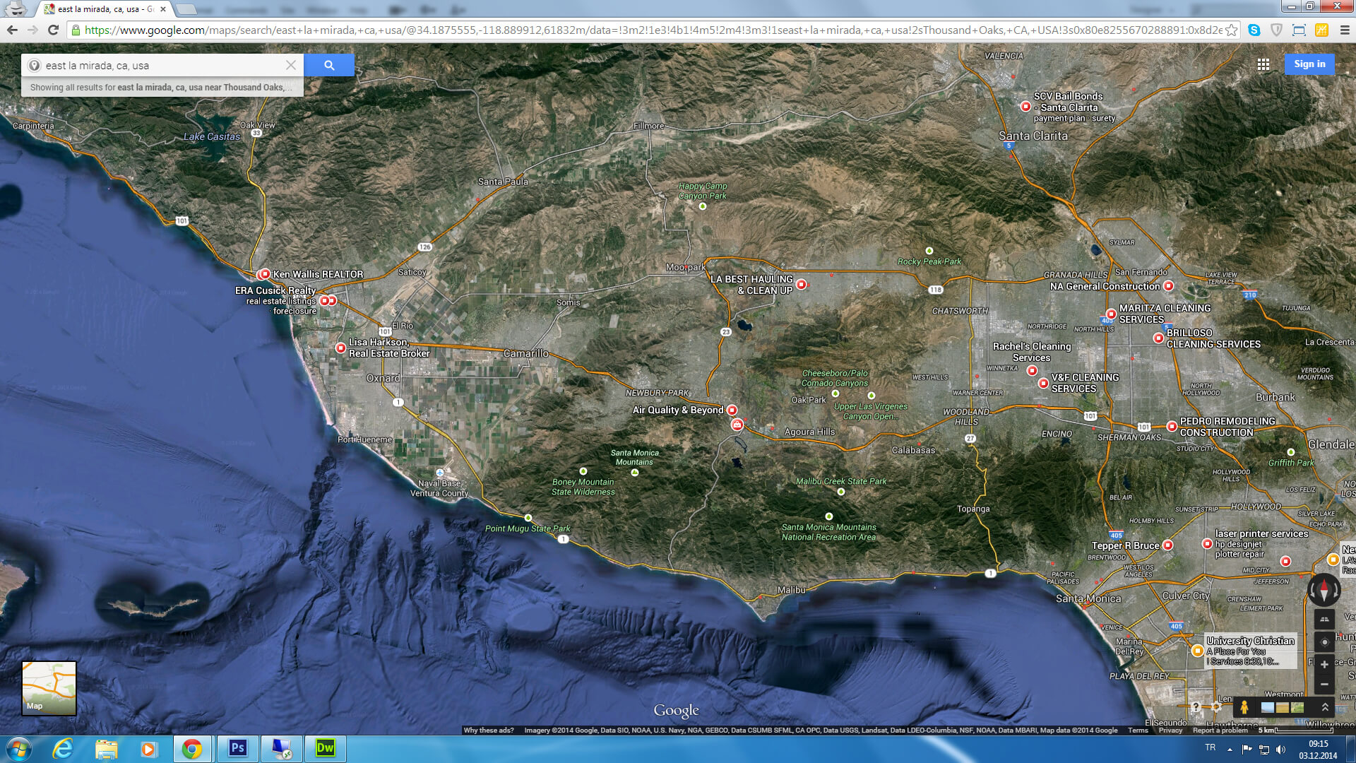East La Mirada California Map