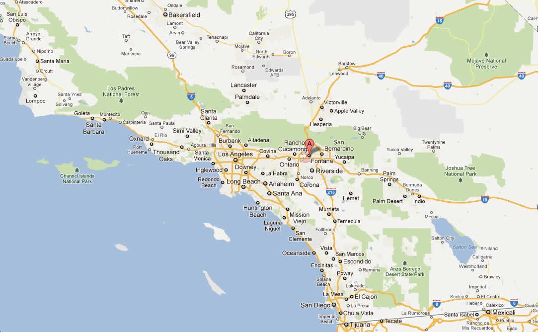fontana map south california