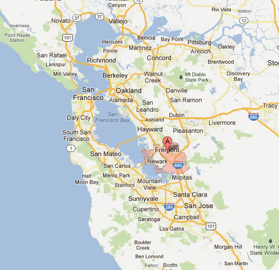 fremont map bay area