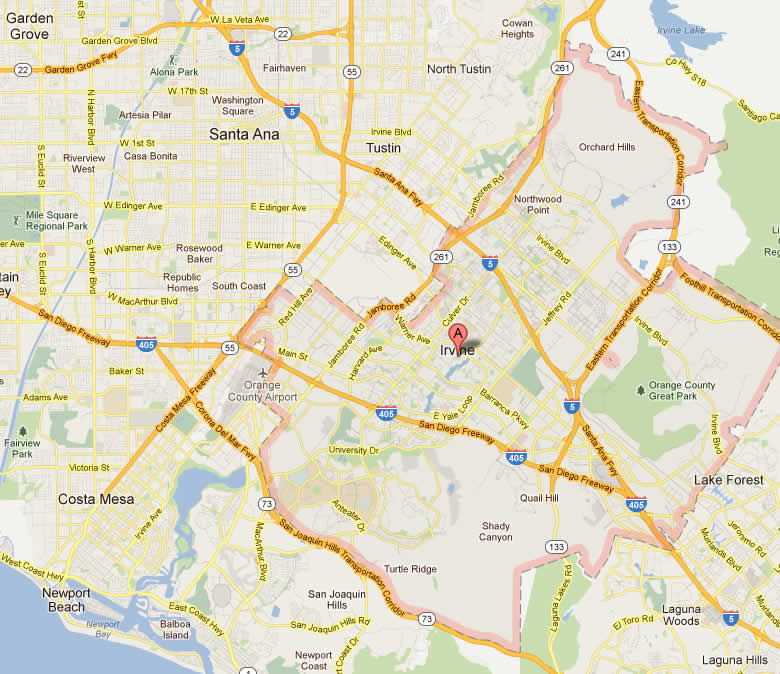 Irvine, California Map