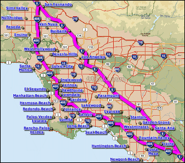 interstate map of los angeles