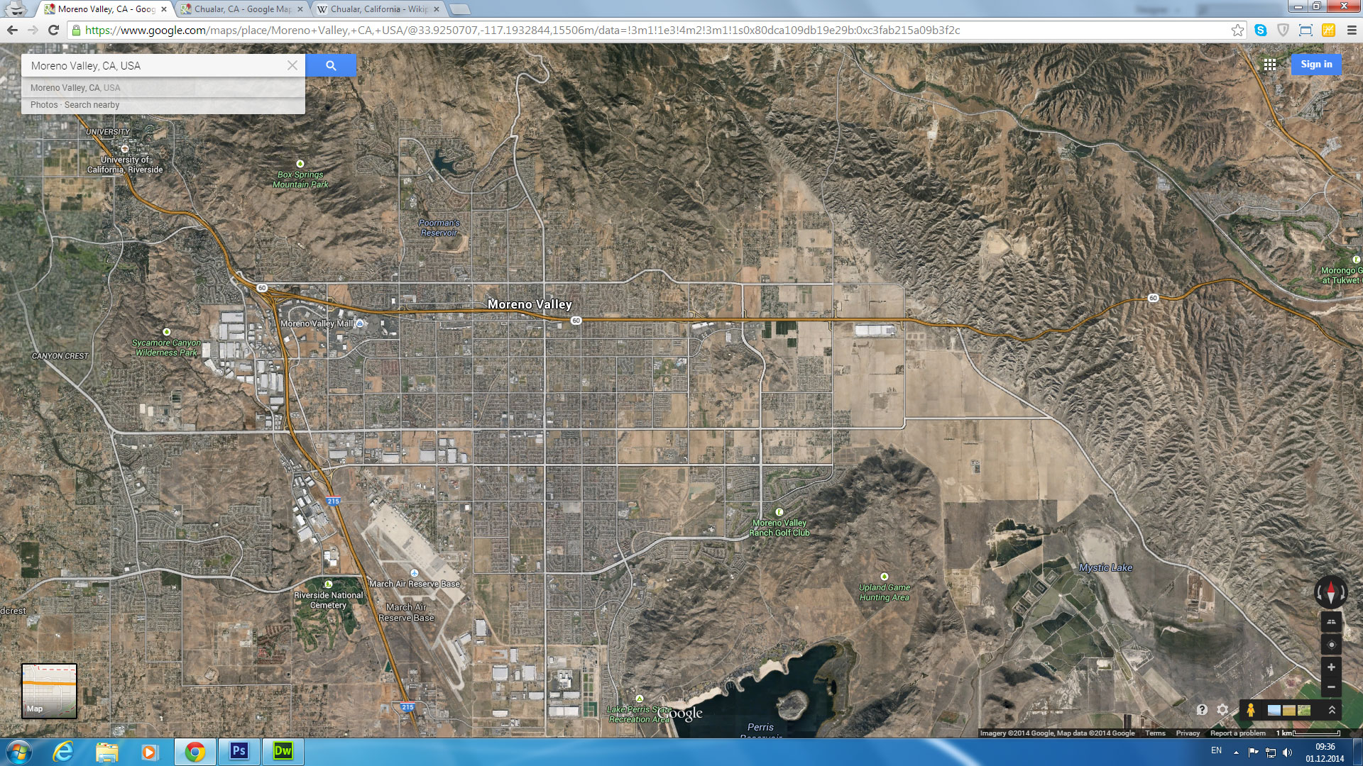 moreno valley map california us satellite