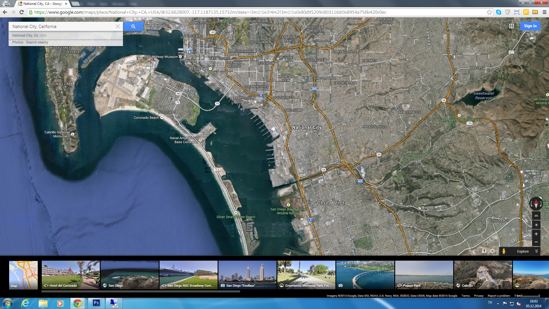 national city map california us satellite