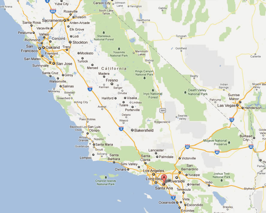 santa ana map california