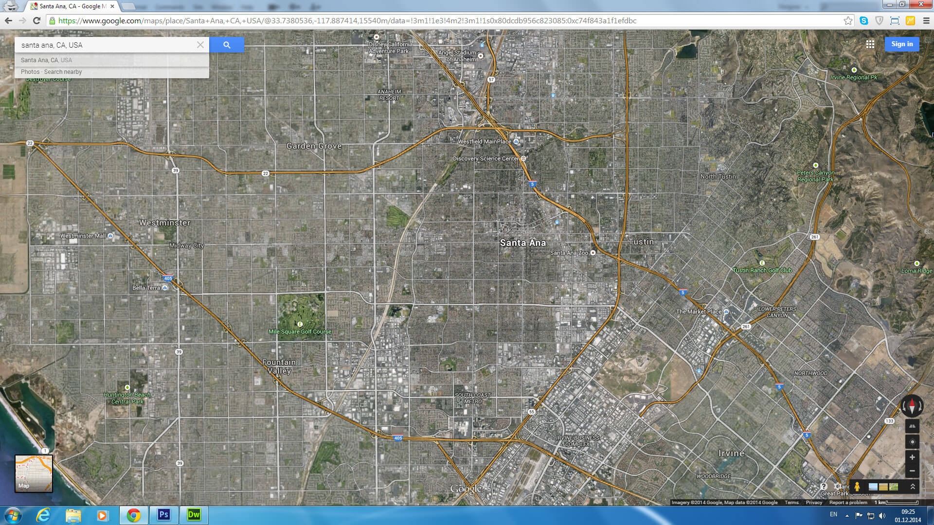 Santa Ana, California Map