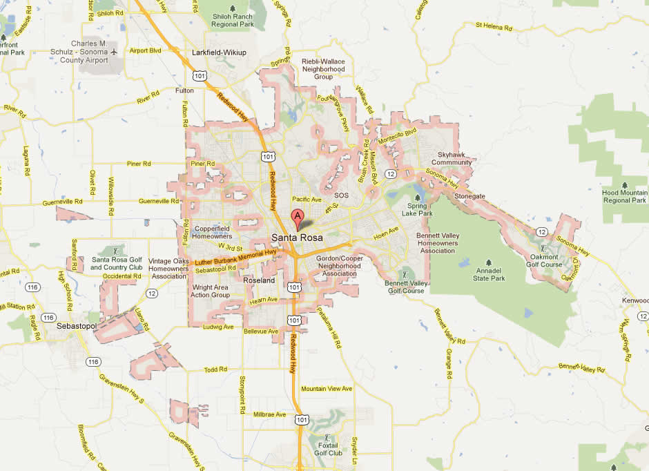 santa rosa ca neighborhoods map Santa Rosa California Map santa rosa ca neighborhoods map