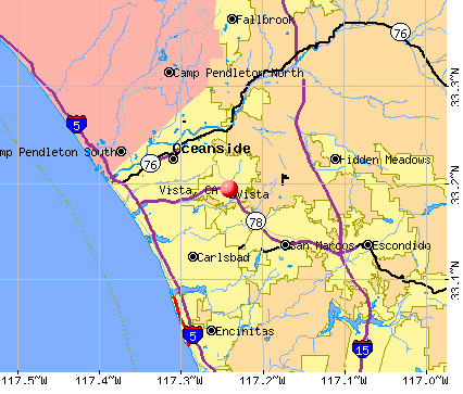 Vista California Map