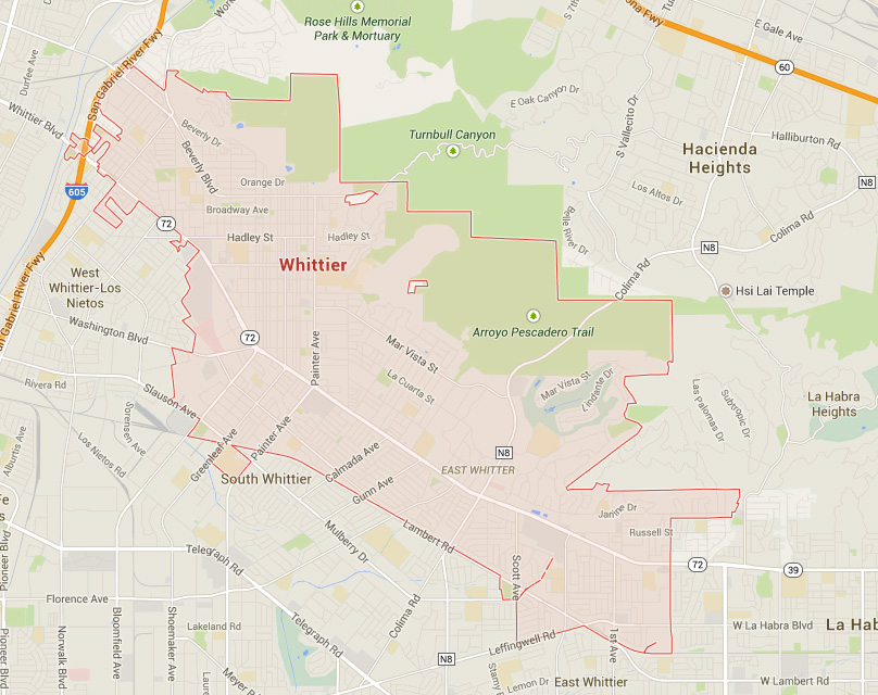 Whittier California Map