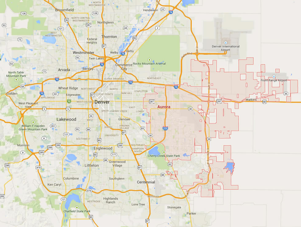 Aurora Colorado Map