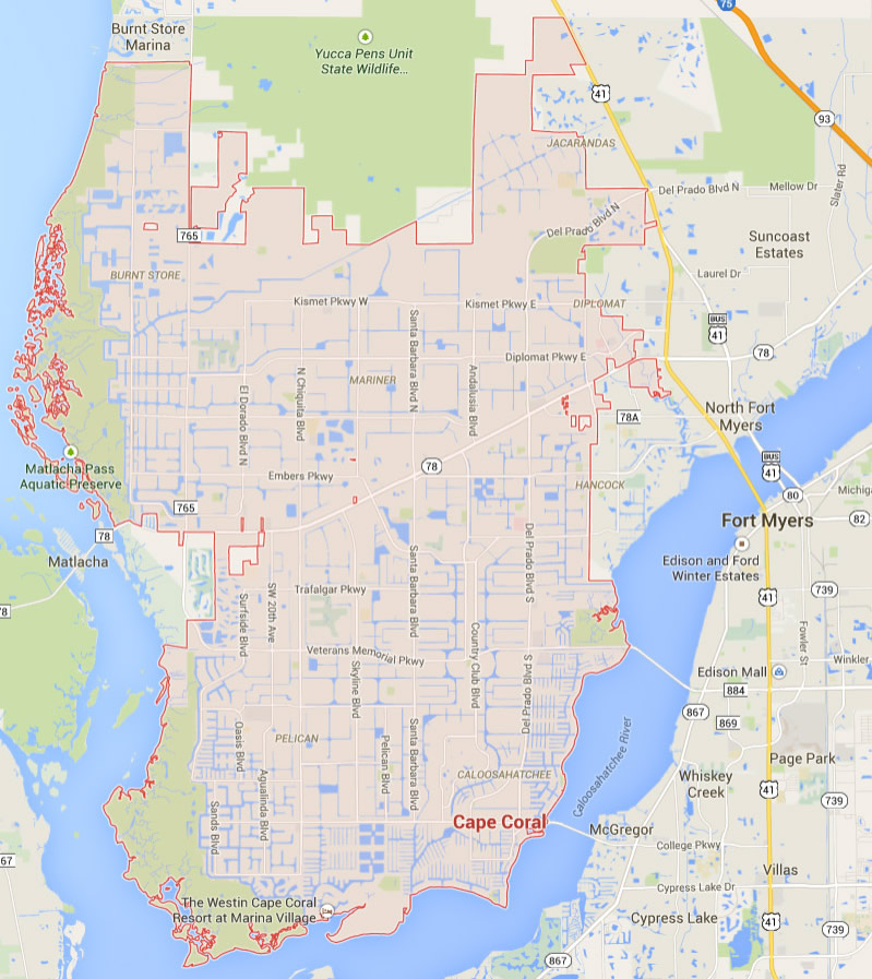 Map Of Cape Coral Cape Coral, Florida Map