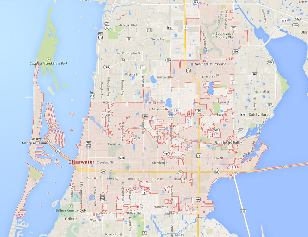 Clearwater Florida Map