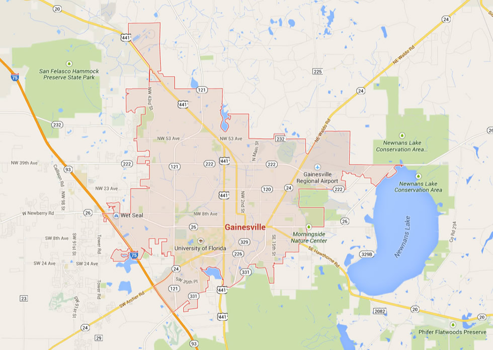 Gainesville Florida Map