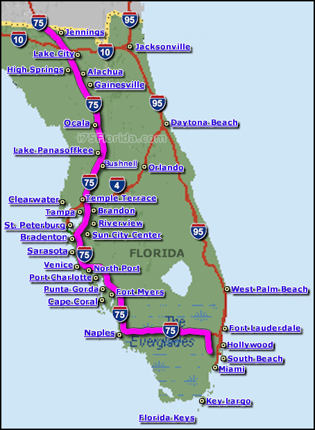 Map Of I 75 In Florida Draw A Topographic Map