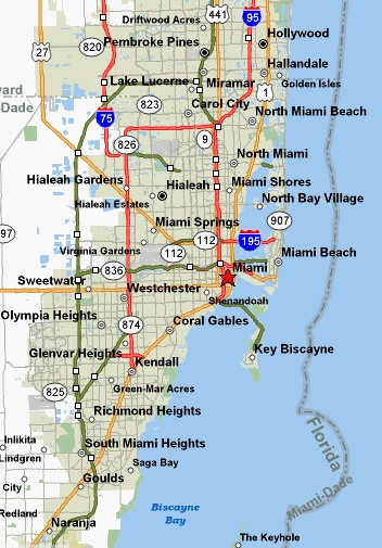 Miami, Florida Map