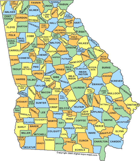 Georgia County Map