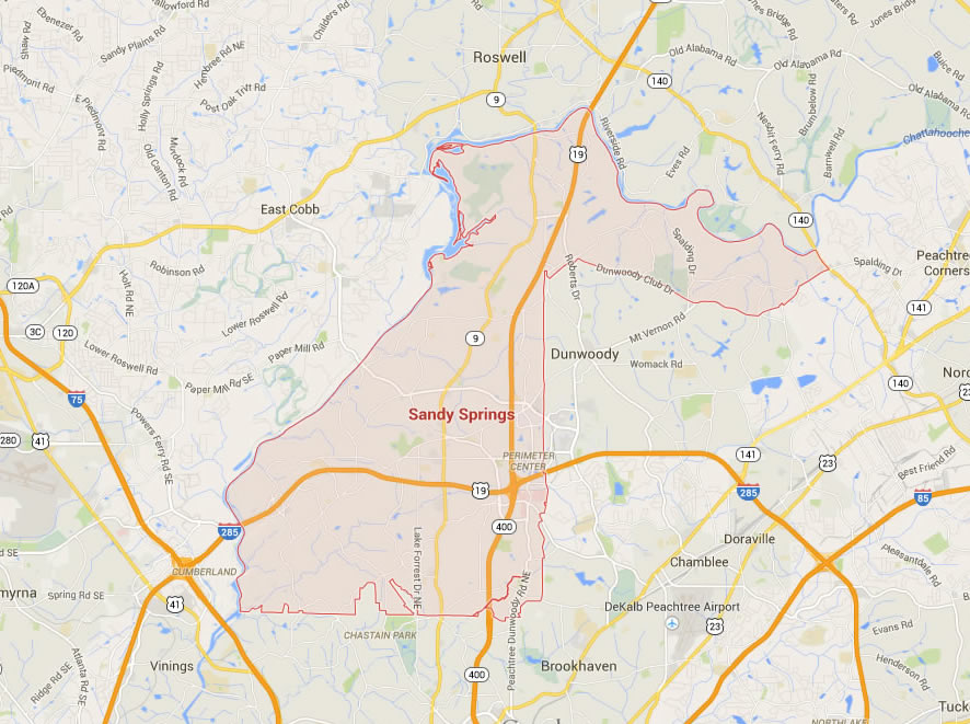 Sandy Springs Georgia Map