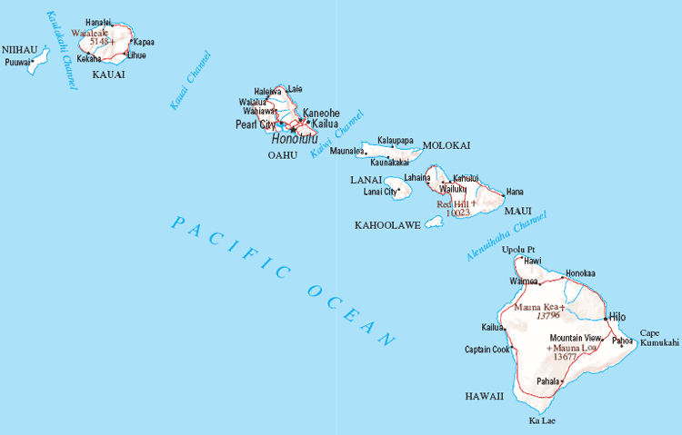 Map of the Hawaii