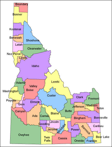 Idaho Counties Map