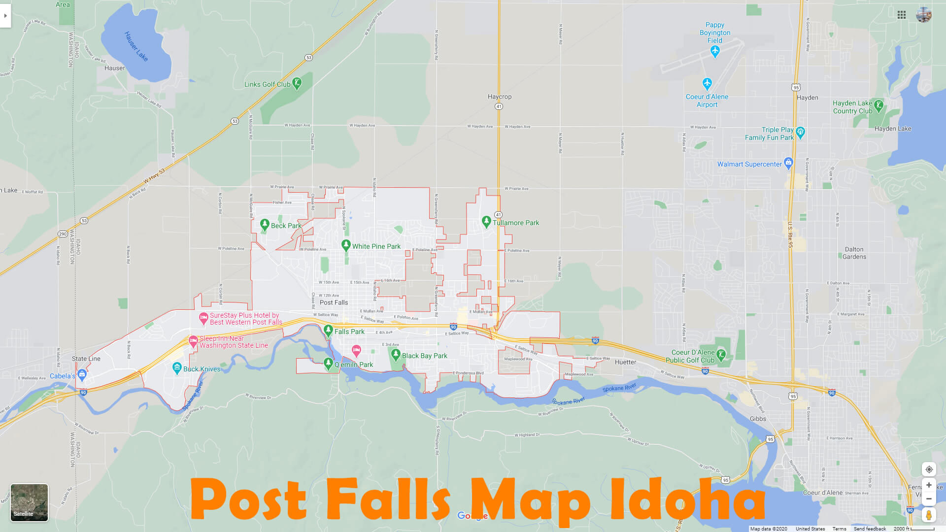Post Falls idaho Map - United States