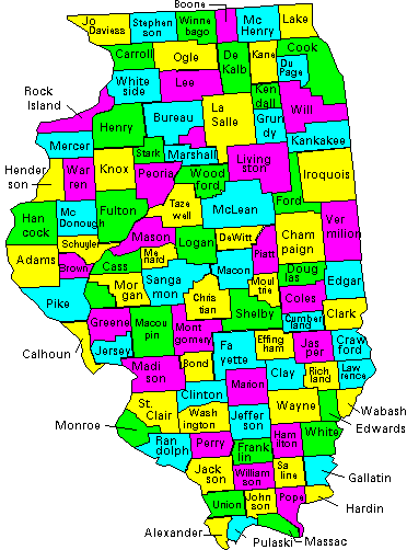 Illinois Map With Counties And Cities - New York Map Poster