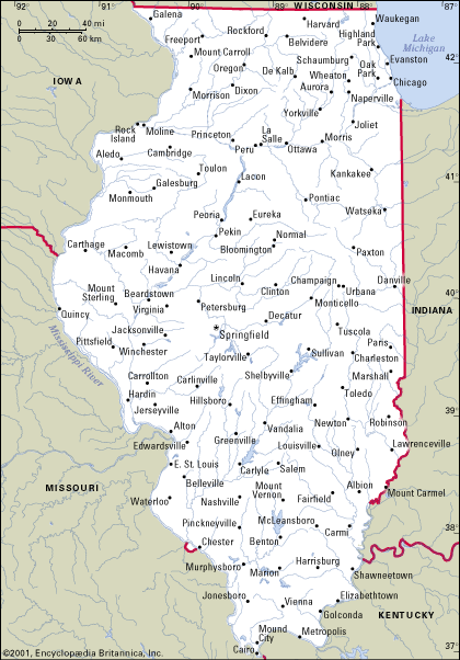 Map of the Illinois